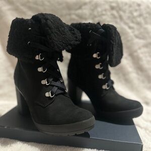 NEW: Timberland Black Camdale Fleece Fold Down Black Nuduck Boots